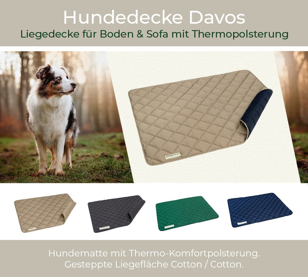 Hundedecke Davos von HOUND & NATURE – Liege- und Schutzdecke mit Thermopolsterung, robust und waschbar bis 90 °C